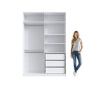 Ver mais imagens de Guarda-Roupa Modulado 158cm com 4 Portas Cabideiros e Gavetas Integrato
