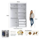 Ver imagem 7 de Guarda-Roupa Modulado 158cm com 4 Portas Cabideiros e Gavetas Integrato