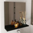Ver imagem 2 de Espelheira para Banheiro 1 Prateleira Bn3642 Preto Tecno Mobili