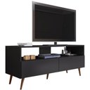 Ver imagem 1 de Rack Bancada para Tv Sala de Estar 136cm Serena M05 Preto - Inoviza
