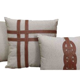 Almofada 55x55 Helen 01 Marrom Couro Natural Toque de Arte 4673.4.55x55 - 2