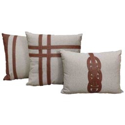 Almofada 55x55 Helen 01 Marrom Couro Natural Toque de Arte 4673.4.55x55 - 3