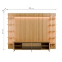 Ver imagem 2 de Estante para TV Home Theater 85" 100% MDF 291cm Vidro Reflecta com LED 10 Prateleiras Carvalho