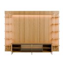 Ver mais imagens de Estante para TV Home Theater 85" 100% MDF 291cm Vidro Reflecta com LED 10 Prateleiras Carvalho