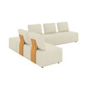 Ver imagem 3 de Sofá Liphis Sala de Estar Modulado Moderno Pés de Madeira Bouclê Offwhite G45 - Gran Belo