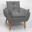 Ver imagem 5 de Cadeira Poltrona Opala para Sala Opala Recepção Quarto Confortável Reforçada Premium:cnza Chumbo