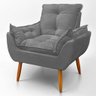 Cadeira Poltrona Opala para Sala Opala Recepção Quarto Confortável Reforçada Premium:cnza Chumbo - 3