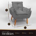 Ver imagem 7 de Cadeira Poltrona Opala para Sala Opala Recepção Quarto Confortável Reforçada Premium:cnza Chumbo