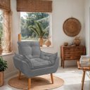 Ver imagem 6 de Cadeira Poltrona Opala para Sala Opala Recepção Quarto Confortável Reforçada Premium:cnza Chumbo