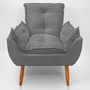 Ver imagem 1 de Cadeira Poltrona Opala para Sala Opala Recepção Quarto Confortável Reforçada Premium:cnza Chumbo