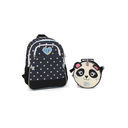 Ver imagem 3 de Kit Mochila Costas Infantil 4 Peças Pandinha/ Panda Escolar:preto