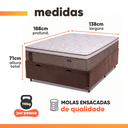 Ver imagem 3 de Cama Box Baú Colchão Casal Molas Ensacadas Alameda 138x188x71cm Probel