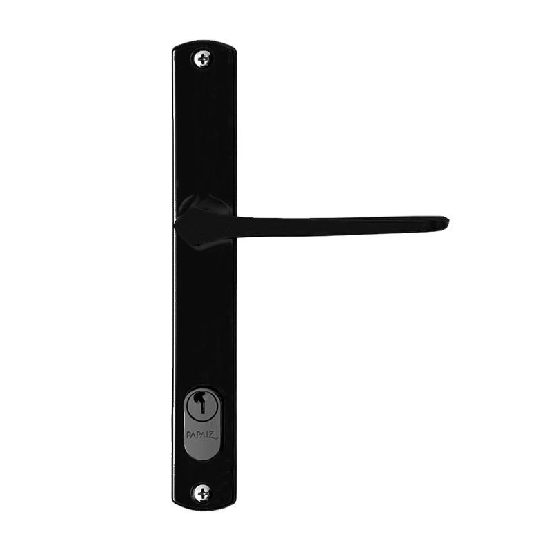 Fechadura para Porta de Alumínio Perfil Entrada Preto Fosco 22mm Mz33 Papaiz