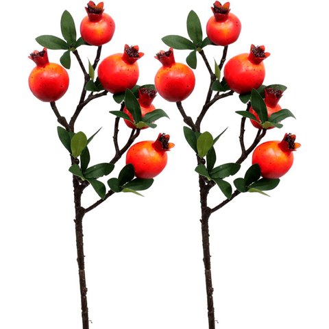 Kit 8 Plantas Fruta Romã Artificial Natal Decoração de 60cm