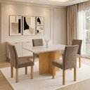Ver imagem 1 de Conjunto Sala de Jantar 4 Lugares 120x80cm Mesa Carol e Cadeiras Espanha Cinamomo