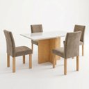 Ver imagem 2 de Conjunto Sala de Jantar 4 Lugares 120x80cm Mesa Carol e Cadeiras Espanha Cinamomo