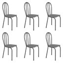 Ver imagem 1 de Kit 6 Cadeiras de Cozinha Texas Estampado Channel Pés de Ferro Cromo Preto - Pallazio