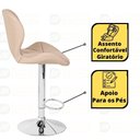 Ver imagem 4 de Kit 08 Banquetas Slim Estofada Giratória com Regulagem de Altura - Nude