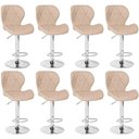 Ver imagem 1 de Kit 08 Banquetas Slim Estofada Giratória com Regulagem de Altura - Nude