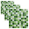 Kit 3 Unidades de Pastilhas de Vidro para Cozinha Banheiro Piscina Parede Verde Mescla 30x30cm - 1