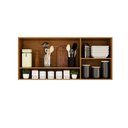 Ver imagem 3 de Armário Aéreo Cozinha 120 cm Rubi 3 Portas com Vidro Fumê Cinamomo/Off White - Pnr Móveis