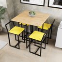 Ver imagem 1 de Conjunto Mesa Pinus 4 Cadeiras Estofado Industrial Black