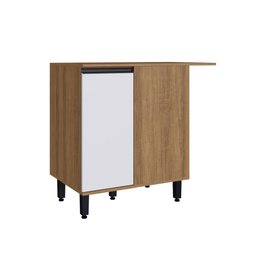 Balcão de Canto Cozinha Laura 90cm 01 Prateleira La1115 Delmarco - Delmarco Mel/branco - 1