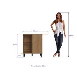 Balcão de Canto Cozinha Laura 90cm 01 Prateleira La1115 Delmarco - Delmarco Mel/branco - 2