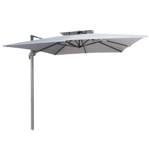 Ombrelone Lateral Trancoso Tulum Fratini 300 Cm (largura) sem Base em Alumínio Cinza Capa Polié