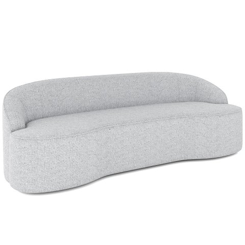 Sofá 4 Lugares Curvo Sala de Estar Living Lótus D02 Linho Cinza 260 cm D-315 - Lyam Decor