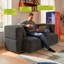 Ver imagem 5 de Sofá Cama Nômade 1,88m Xpand Tech Tecido Velourê Cinza Escuro Cama Inbox