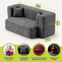 Ver imagem 2 de Sofá Cama Nômade 1,88m Xpand Tech Tecido Velourê Cinza Escuro Cama Inbox