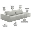 Ver imagem 7 de Sofá Ilha Modular para Sala 252cm com Puff Dublin K01 Linho Cinza - Lyam Decor