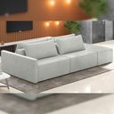 Ver imagem 6 de Sofá Ilha Modular para Sala 252cm com Puff Dublin K01 Linho Cinza - Lyam Decor