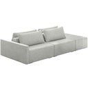 Ver imagem 1 de Sofá Ilha Modular para Sala 252cm com Puff Dublin K01 Linho Cinza - Lyam Decor