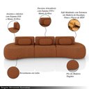 Ver imagem 3 de Sofá Sala de Estar Modulado França 366cm Encosto Articulável com Almofadas Linho Terracota G45 - Gra