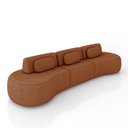 Ver imagem 2 de Sofá Sala de Estar Modulado França 366cm Encosto Articulável com Almofadas Linho Terracota G45 - Gra