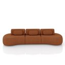 Ver imagem 7 de Sofá Sala de Estar Modulado França 366cm Encosto Articulável com Almofadas Linho Terracota G45 - Gra