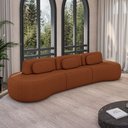 Ver imagem 1 de Sofá Sala de Estar Modulado França 366cm Encosto Articulável com Almofadas Linho Terracota G45 - Gra