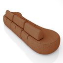 Ver imagem 5 de Sofá Sala de Estar Modulado França 366cm Encosto Articulável com Almofadas Linho Terracota G45 - Gra