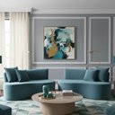 Ver imagem 1 de Kit 02 Sofá Decorativo Curvo Orgânico Nature Gaia Veludo Veludo Azul Turquesa - Montanaris Decor