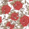 Papel de Parede Adesivo Rosas Vermelhas Fundo Branco Floral Flores - Ssfl-014 - 1