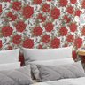 Papel de Parede Adesivo Rosas Vermelhas Fundo Branco Floral Flores - Ssfl-014 - 3