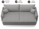 Ver imagem 6 de Sofá Tango 1,80m sem Caixa, Retrátil e Reclinável Veludocristal Cinza - Netsofas