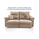Ver imagem 5 de Sofá Retrátil Reclinável Trento 1,80m Suede Velut Bege Molas no Assento - King House