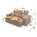 Ver imagem 2 de Sofá Retrátil Reclinável Trento 1,80m Suede Velut Bege Molas no Assento - King House