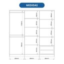 Ver imagem 7 de Guarda-Roupa 6 Portas 2 Gavetas Sonata New com Espelho Branco