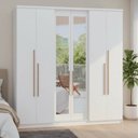Ver imagem 1 de Guarda-Roupa 6 Portas 2 Gavetas Sonata New com Espelho Branco