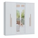 Ver imagem 3 de Guarda-Roupa 6 Portas 2 Gavetas Sonata New com Espelho Branco