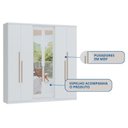 Ver imagem 5 de Guarda-Roupa 6 Portas 2 Gavetas Sonata New com Espelho Branco